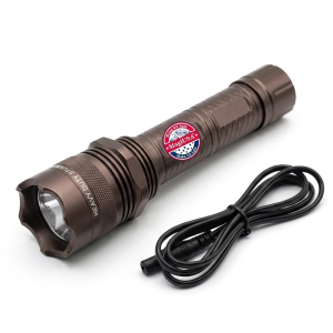 1108 rechargeable tactical flashlight white background main image